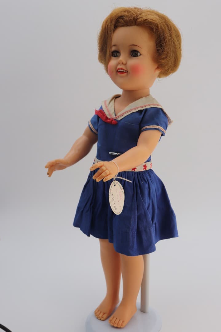 ビンテージ 青いセーラー服シャーリー・テンプル人形44cm 裸足 IDEAL社