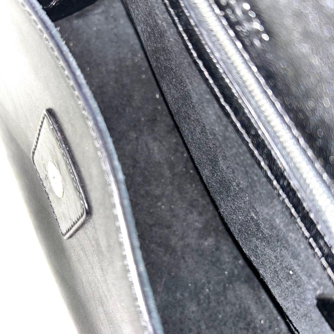 美品 HIROFU ベリーナ　フォーマル　ハンドバッグ レザー　ブラック　肩がけ