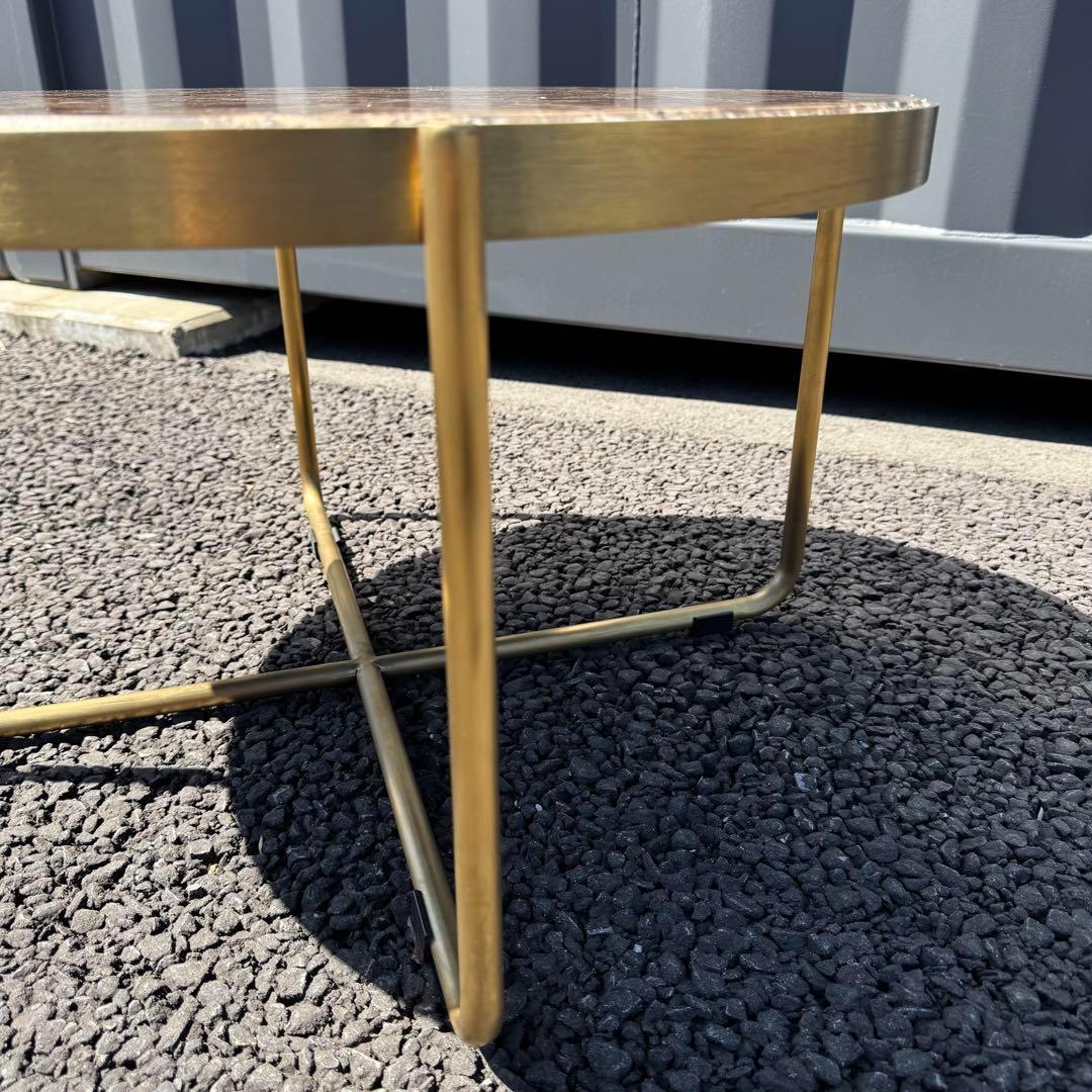 【最終価格】CRASH GATE ラウンドテーブル W600 ゴールド　関家具