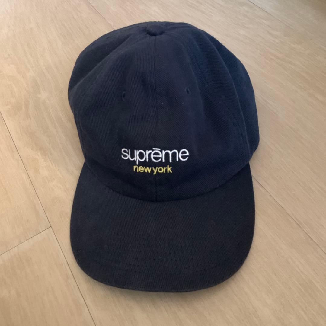 supreme classic logo キャップ　ネイビー