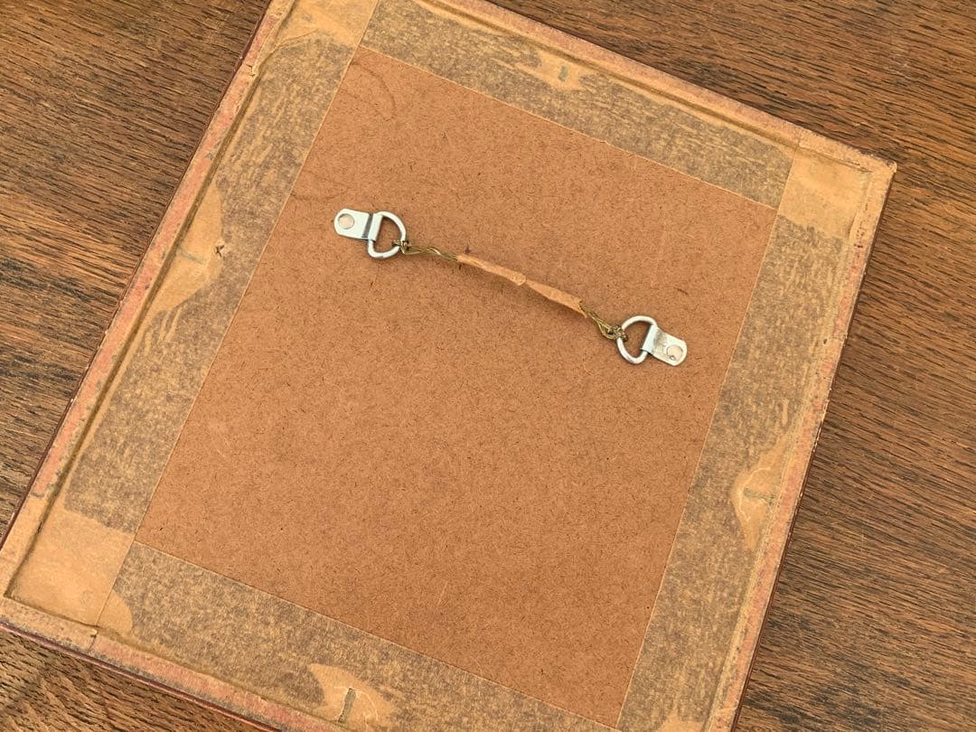 フランス　蚤の市　バンブー　額　ブロカント