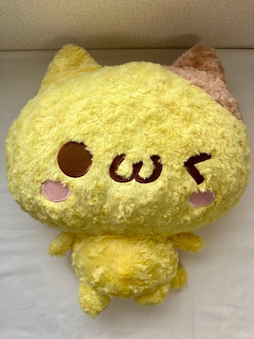 メガBIG かおもじん ねこみみ 超希少トラ猫 全長50cm 右脇下破れあり