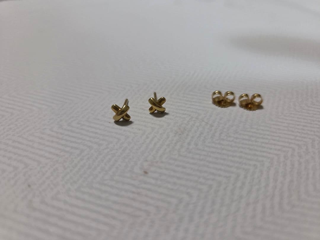 ティファニー♡K18YG クロスステッチピアス ●付属品付き