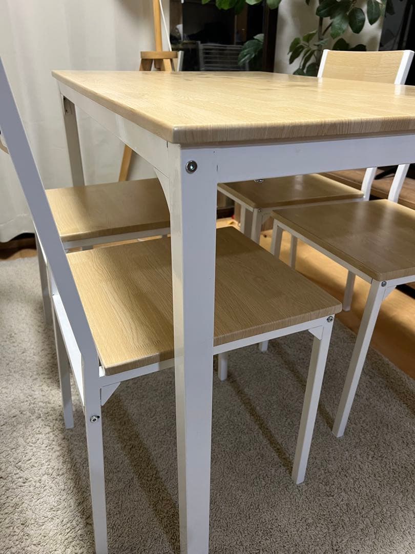 ナチュラル 木製ダイニングテーブルセット チェア