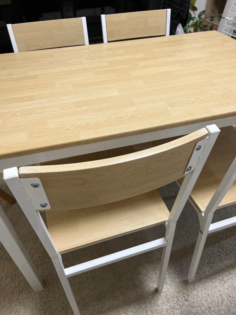 ナチュラル 木製ダイニングテーブルセット チェア