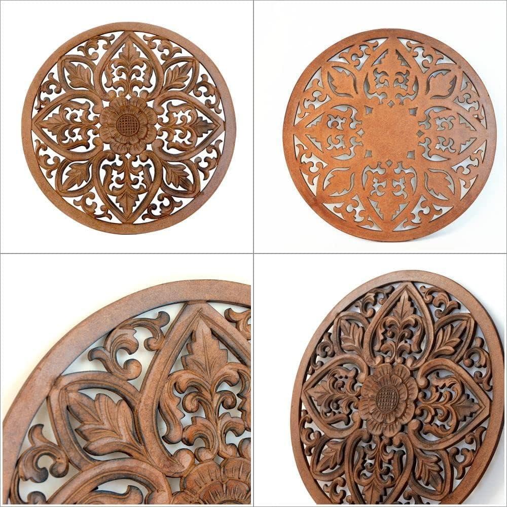 訳あり MDF アジアンリゾート パネル ブラウン調 バリ雑貨 壁飾り 木彫り