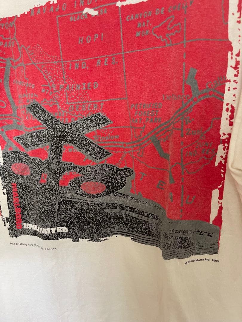 90s USA製 Marlboro マルボロ マップ プリントＴシャツ