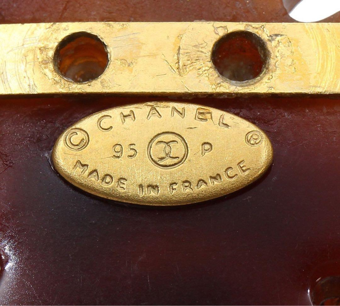 E2307 美品!! シャネル ハート ココマークべっ甲柄 クローバーブローチ