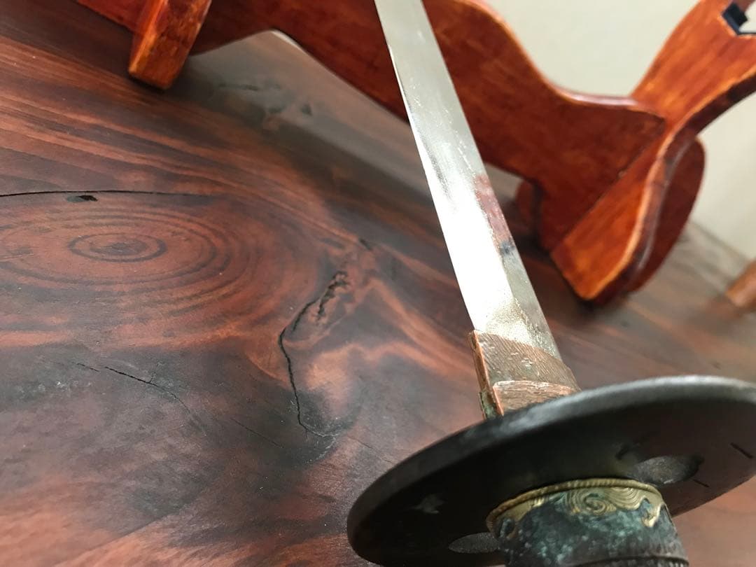 古い模造刀脇差、小柄付