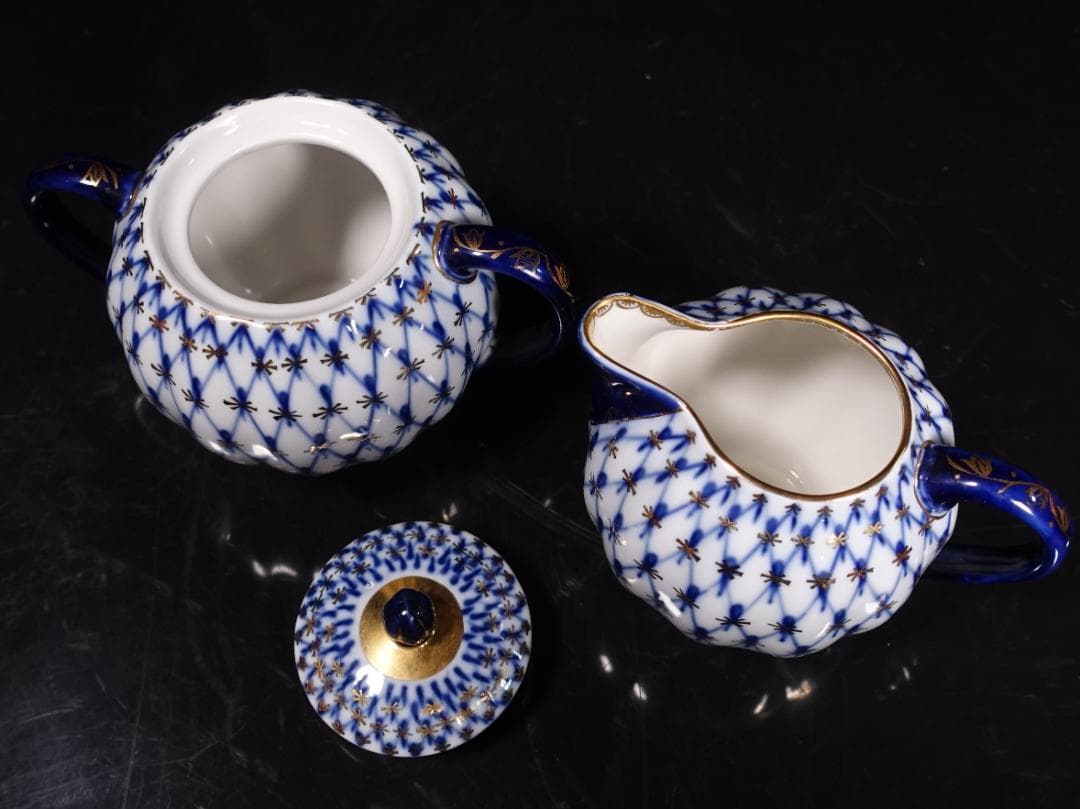 ロモノーソフ LOMONOSOV コバルトネット ポット クリーマー セット