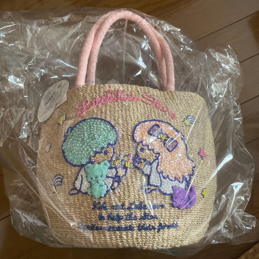 リトルツインスターズ キキララ ハンドメイドかご風バッグ