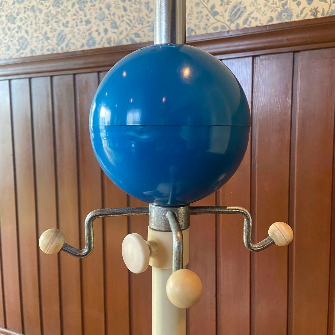 70’s スペースエイジ　ポールハンガー　昭和レトロ　貯金箱付き　当時物