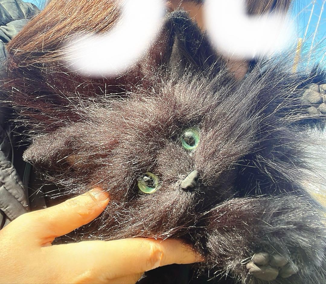 ユ*ロ様 黒猫マフラー フェイクファー