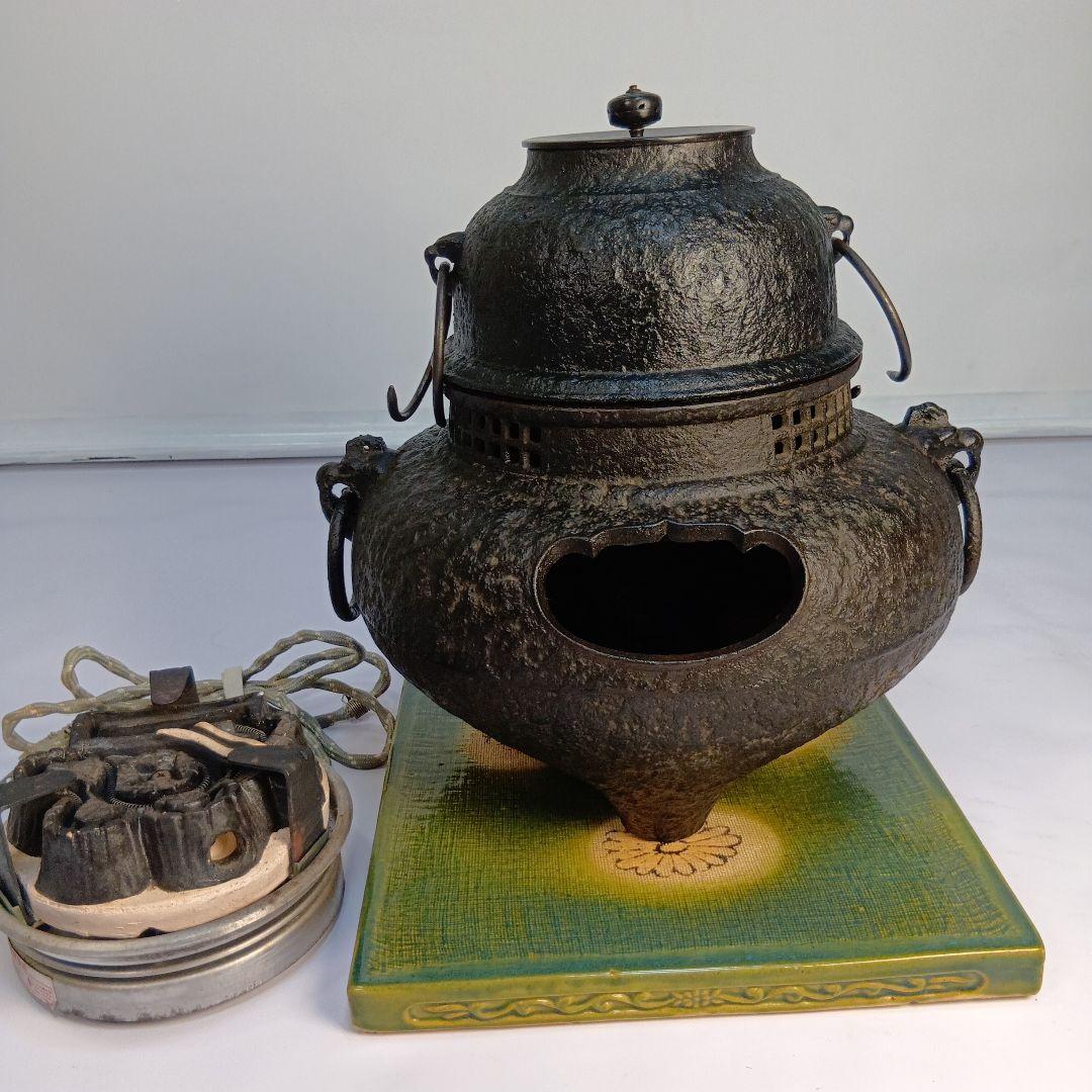 【送料無料】茶釜 　茶道具　 風呂釜　 茶器 　茶道　 銅蓋 　古道具
