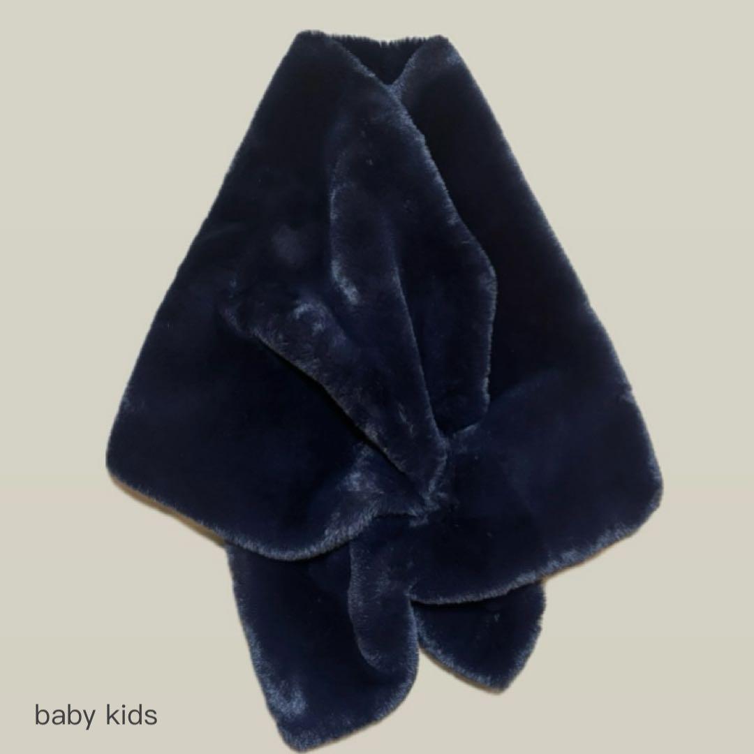 JENNE ネイビー ファー マフラー