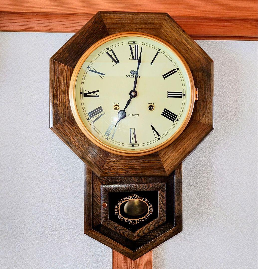 〈完動・極美品〉武田時計MAJESTY　31日巻　八角ゼンマイ振り子時計　古時計