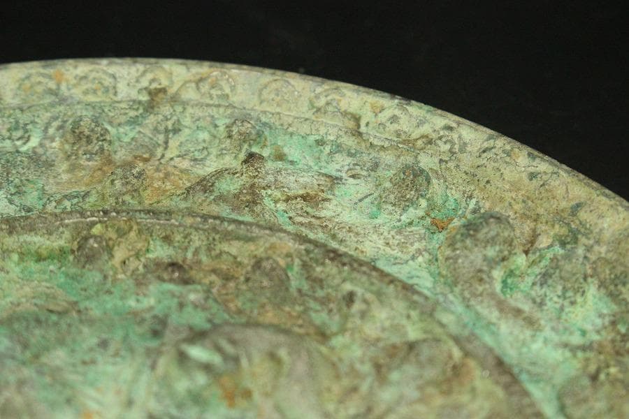 銅鏡 コレクター蔵品 φ16cm 古美術 古鏡(AZ997)