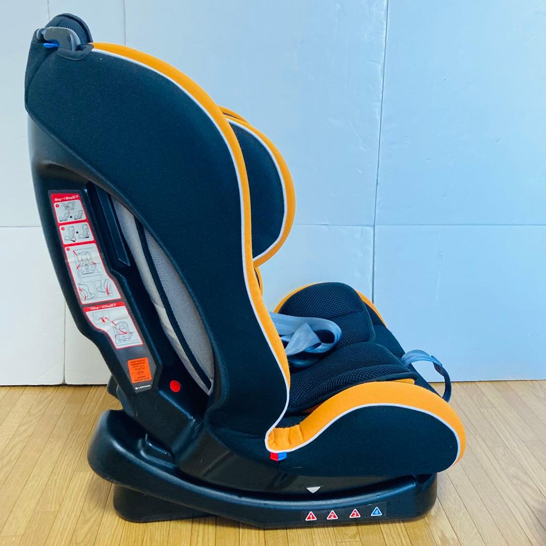【美品】リーマン　チャイルドシート　ジュニアシート　カイナ　ブラックオレンジ