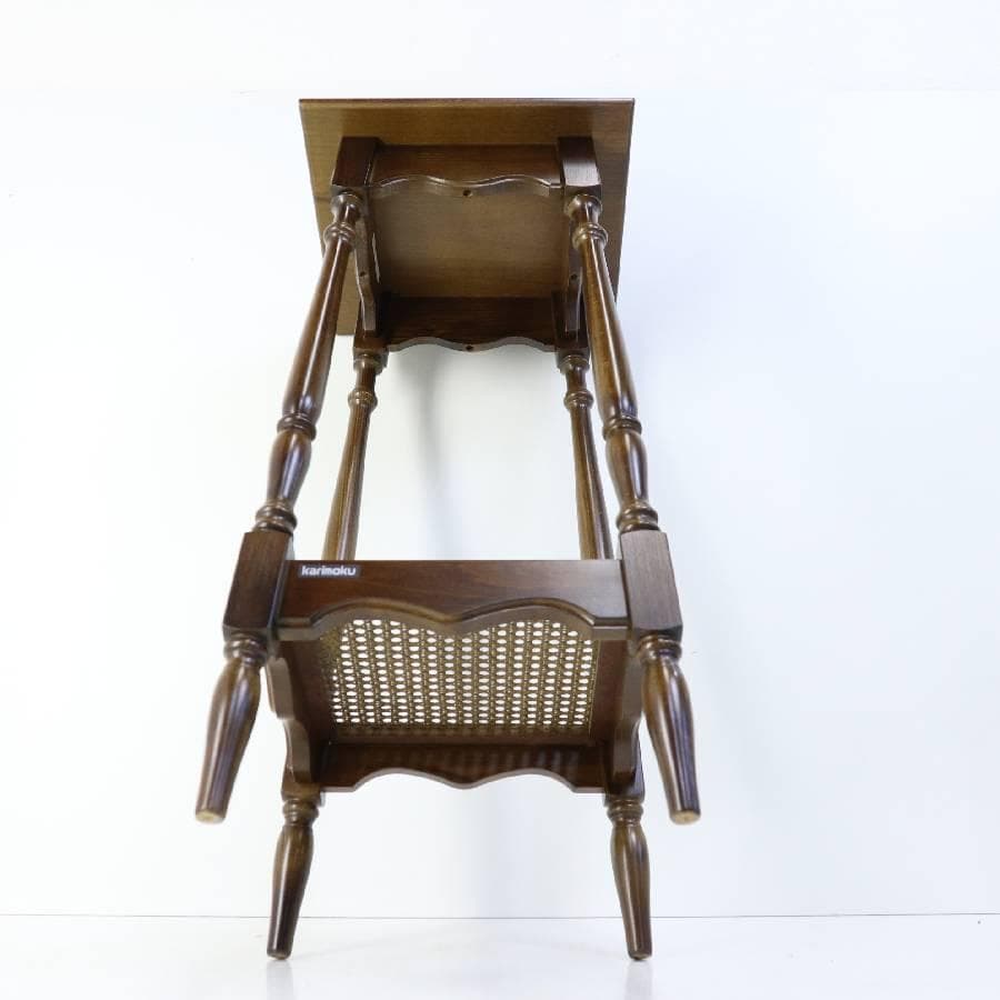 極美品 カリモク家具 コロニアル 花台 飾り台 サイドテーブル 高さ70cm