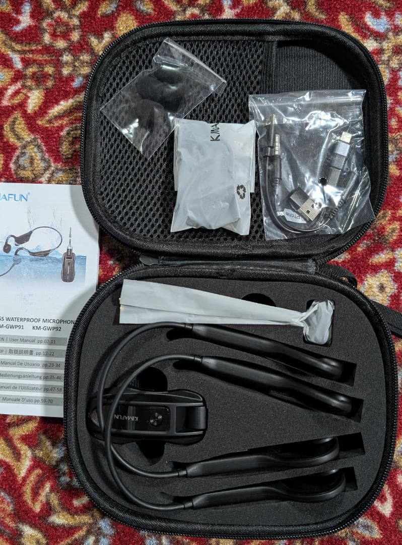 ワイヤレスマイク 2人用 2.4Gヘッドセット IP67防水