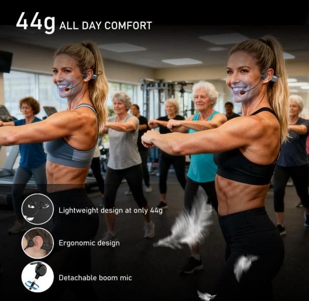 ワイヤレスマイク 2人用 2.4Gヘッドセット IP67防水