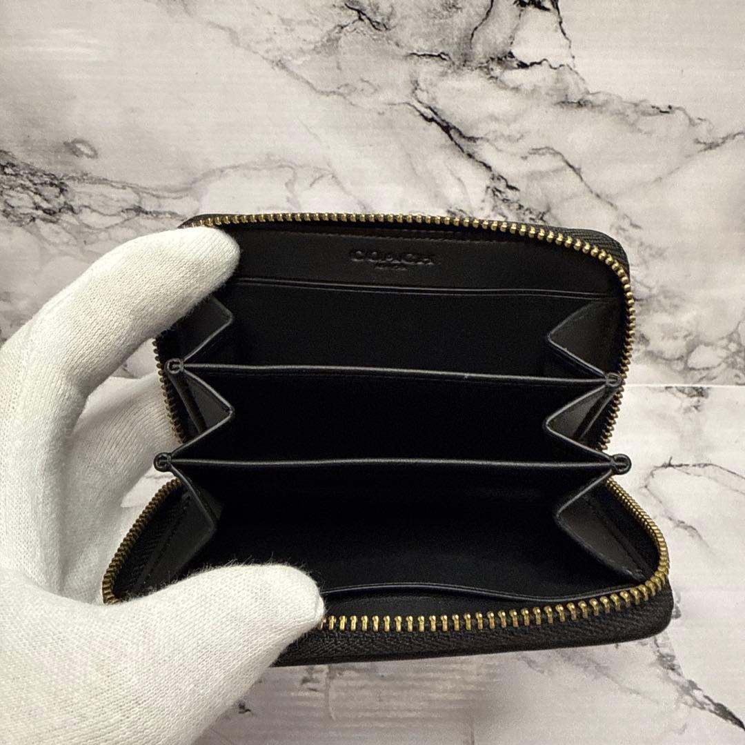 (未使用品)大人気、コーチ、カードケース、オールレザー、シボ革、金ロゴ、人気色