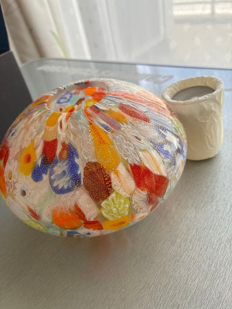 ベネチアガラスFOTOGRAFO 多色ガラス製キャンドルホルダー