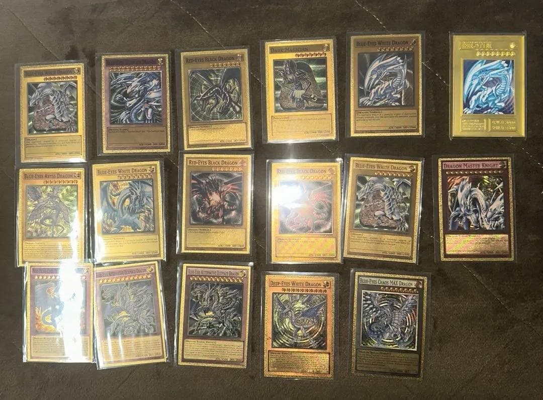 遊戯王 ブルーアイズホワイトドラゴン ゴールド レリーフ 合金 レプリカ有り