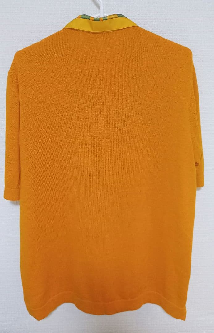 HERMES(エルメス) 半袖ポロシャツ サイズM シルク ニット 切り替え