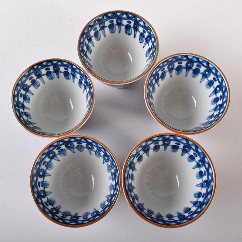 京焼　平安　加藤利昌作　祥瑞一閑人　茶器揃 　共箱　M　R8218