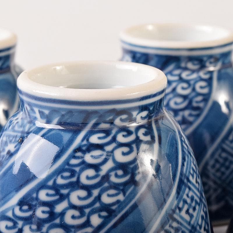 京焼　平安　加藤利昌作　祥瑞一閑人　茶器揃 　共箱　M　R8218