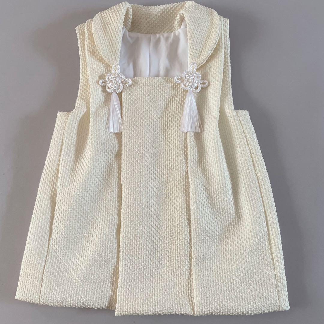 七五三　３歳　正絹　総絞りの被布　巾着セット　ハンドメイド