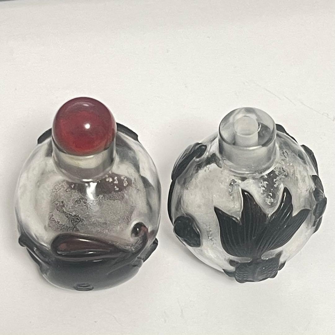 鼻煙壺　嗅ぎタバコ入れ　中国美術　ガラス工芸　　アンティーク　50年前に購入