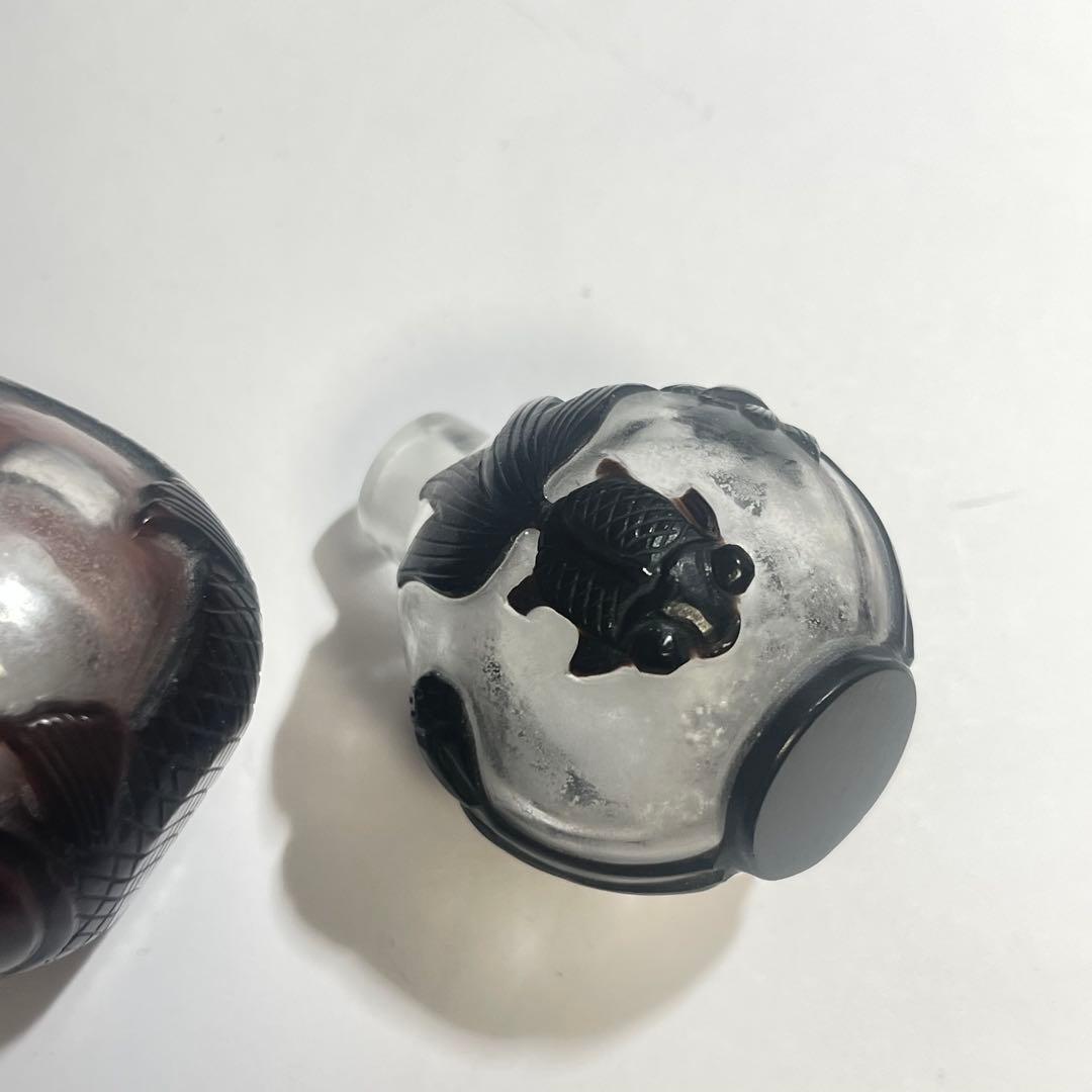 鼻煙壺　嗅ぎタバコ入れ　中国美術　ガラス工芸　　アンティーク　50年前に購入