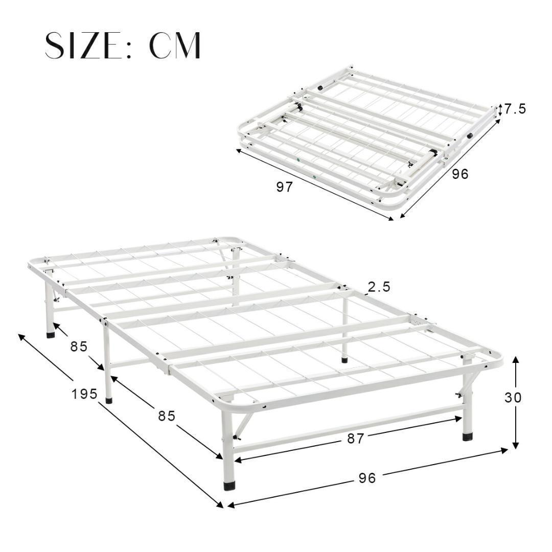 超人気！パイプベッド 折りたたみベッド シングル 組立簡単 Black