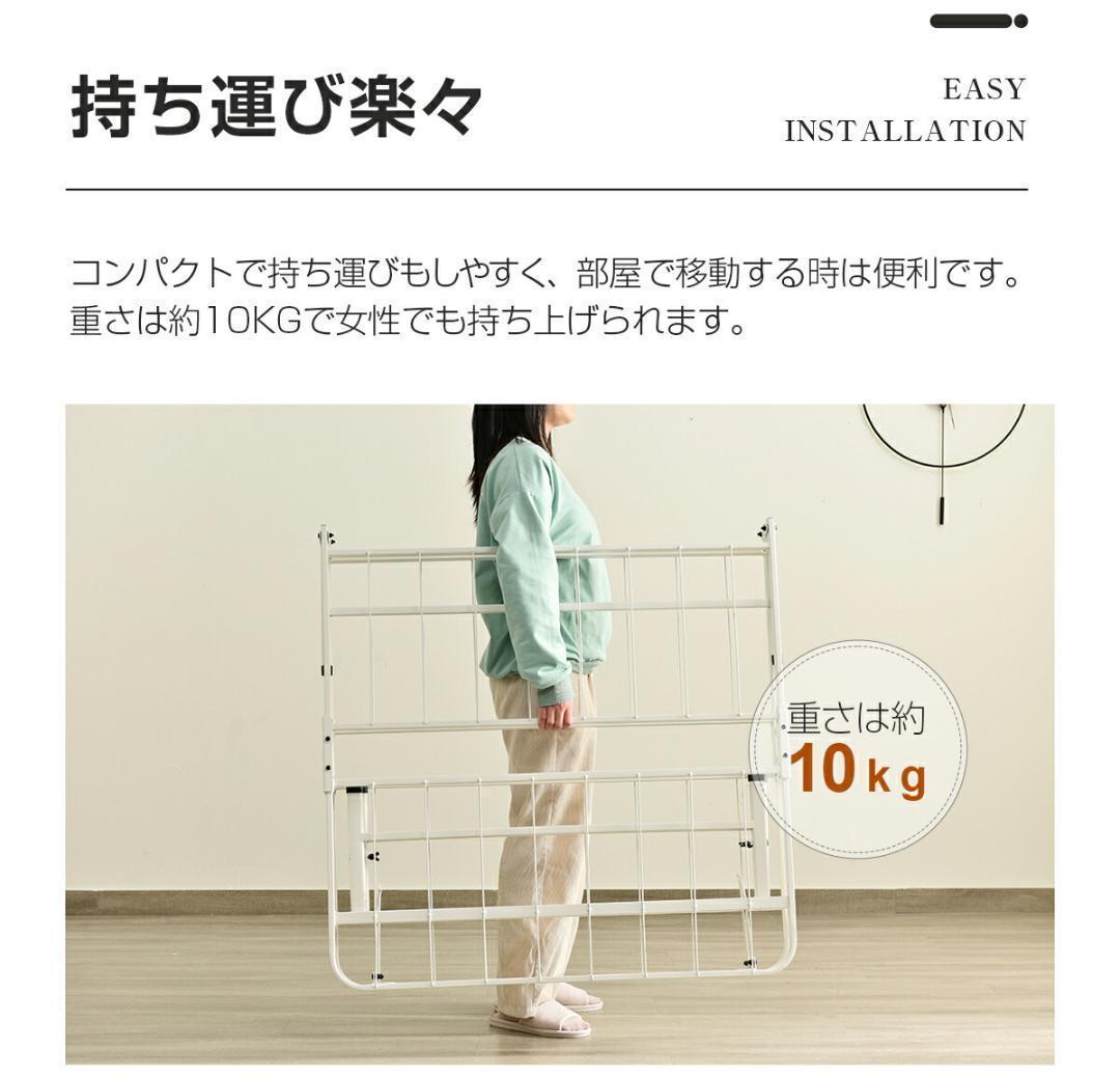 超人気！パイプベッド 折りたたみベッド シングル 組立簡単 Black