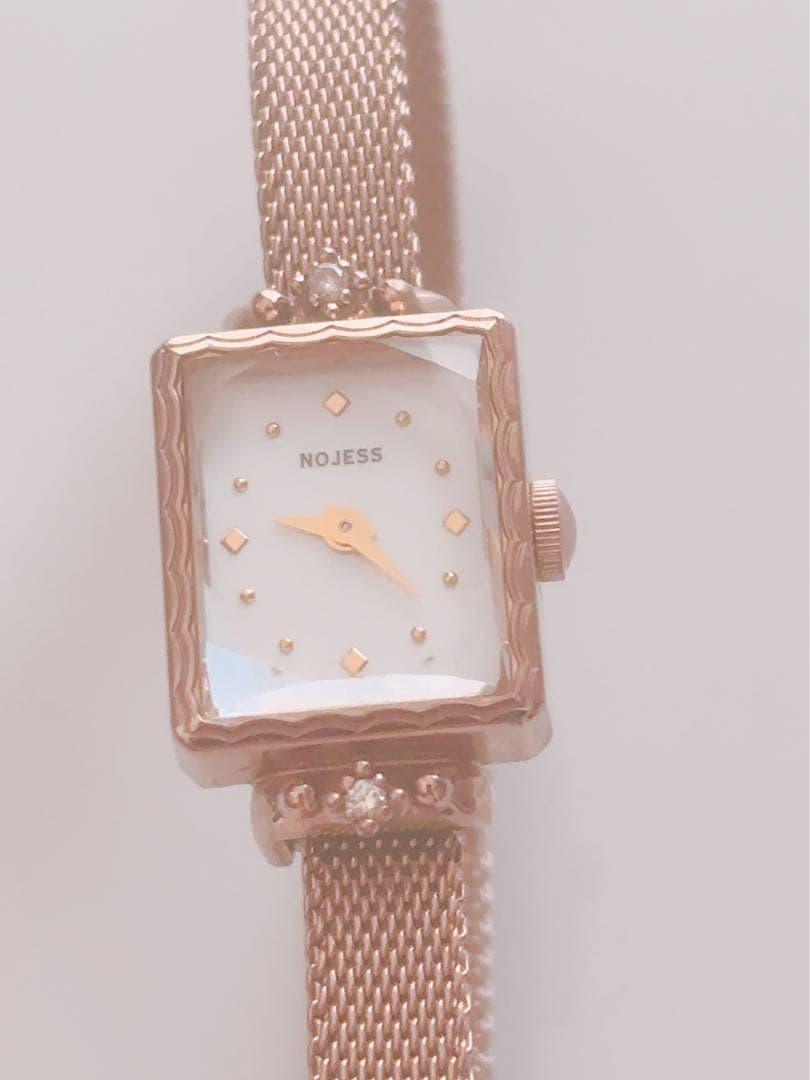 美品NOJESS ノジェスジュエリーウォッチダイヤモンドメッシュベルト稼働品