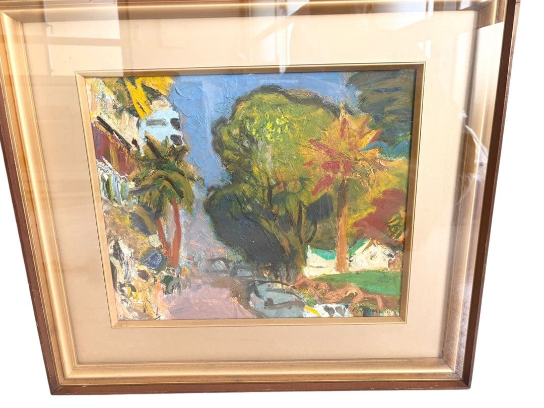 田辺　三重松　パステル画　箱館郊外　絵画　ハワイの街