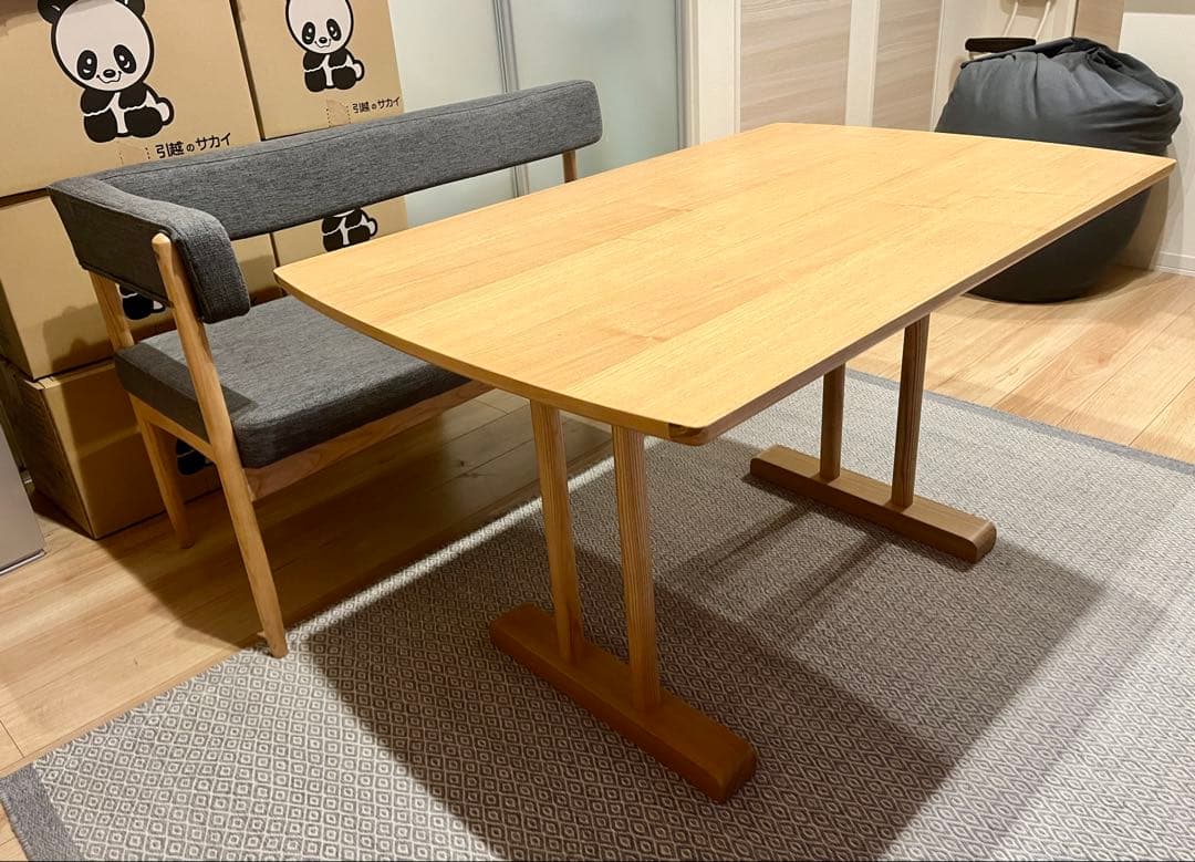 ※年内限定値下【セット品】天然木ダイニングテーブル 幅120cm
