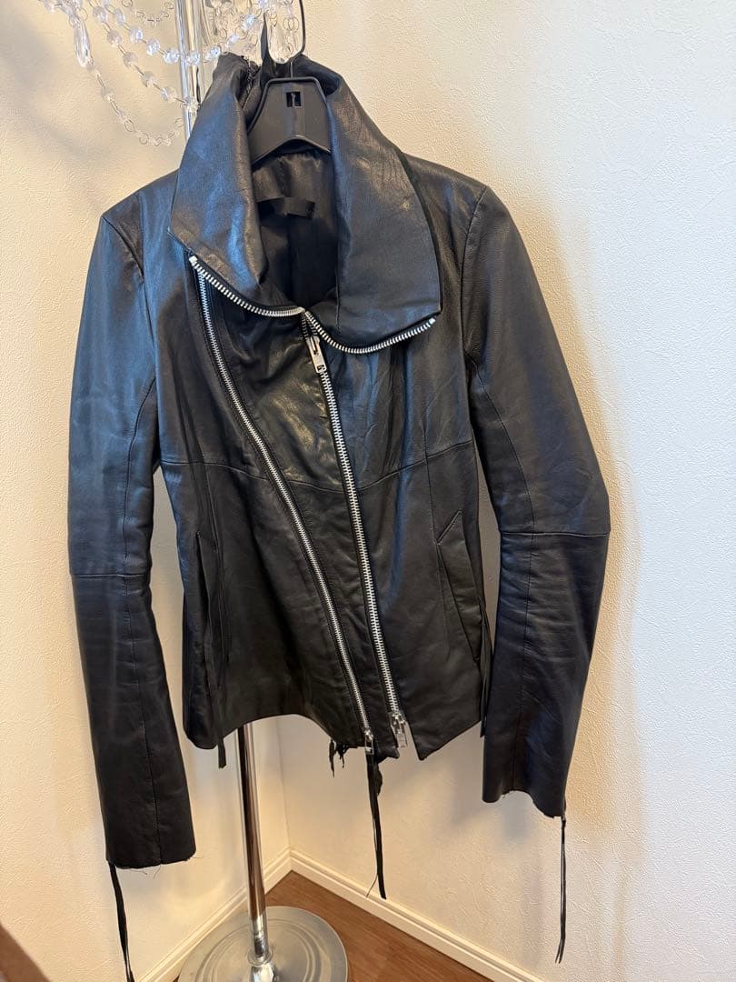 EKAM 黒 レザージャケット ダブルジッパー