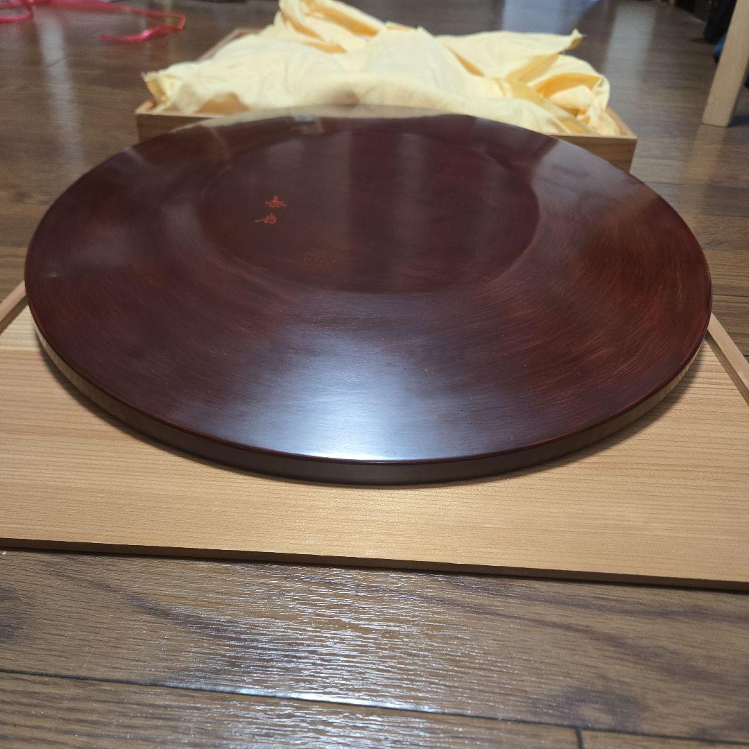 伝統工芸 漆器 鎌倉彫飾皿 和牛の浮彫り 銘有り