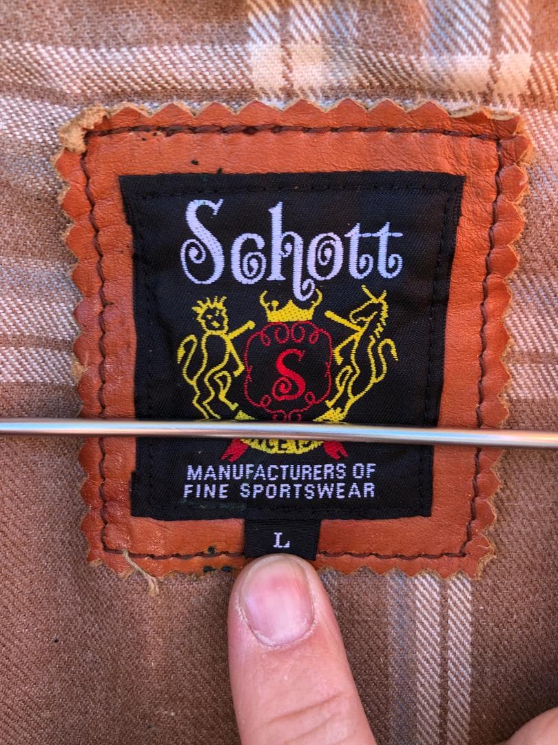 [訳あり] 新品 Schott シングルライダースレザージャケット ブラウン/L