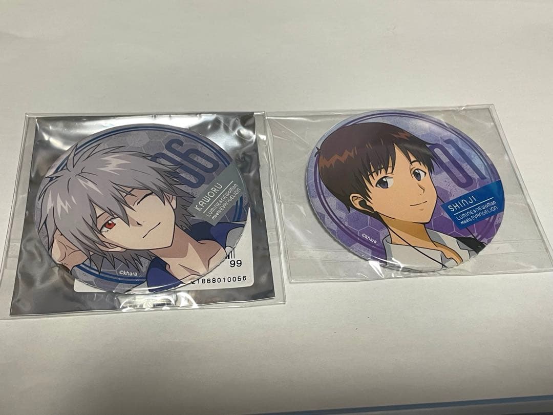 エヴァLUMINEコラボ 缶バッジ シンジ カヲル 2個セット