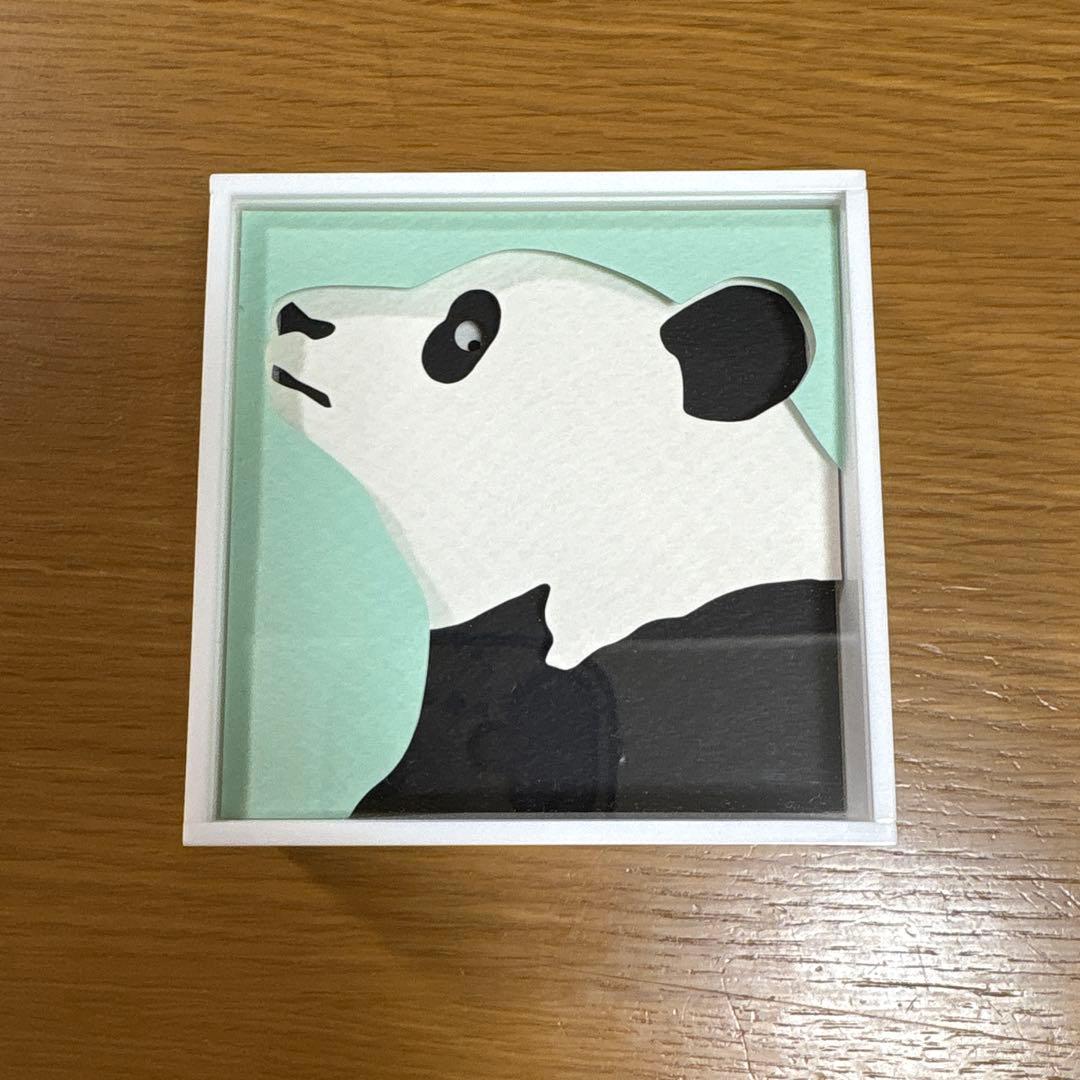 【美品】【希少】駒形克己　パンダ　彫紙アート フレーム付き