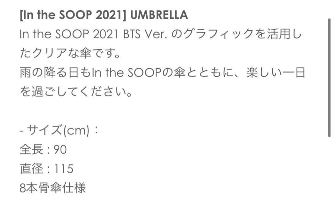 BTS in the soop 2021 ジョングク JUNGKOOK 傘　新品