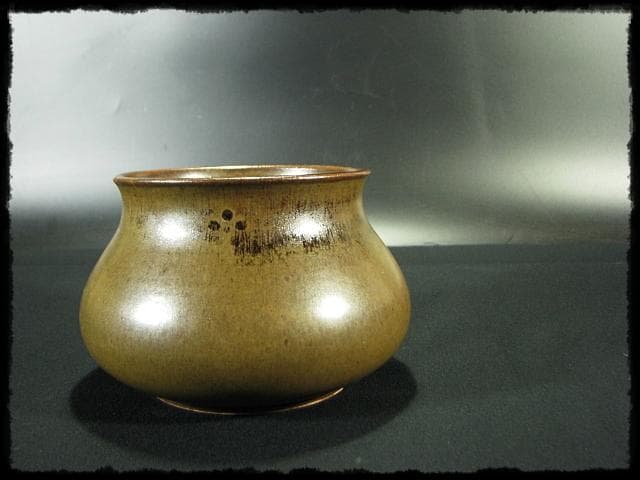 膳所 ぜぜ 口梅鉢 エフゴ 餌袋 建水 岩崎 新定 遠州 茶道具 f197