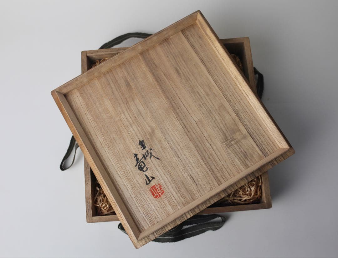 九谷焼 金城竜山 赤釉菊絵 菓子皿 茶器