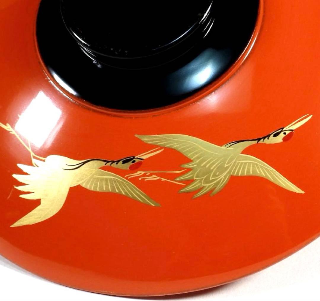 金蒔絵 千羽鶴 煮物椀 5客 木製漆器 天然木 輪島金沢能登 汁椀　蓋碗