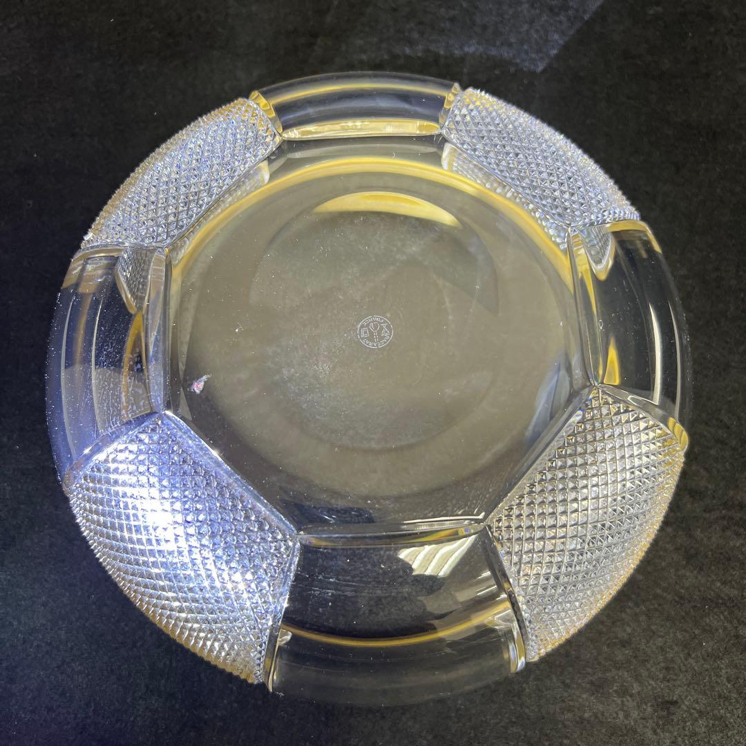 春海バカラ　金彩切子鉢　口径約21.5㎝　東Y7-1217☆1F