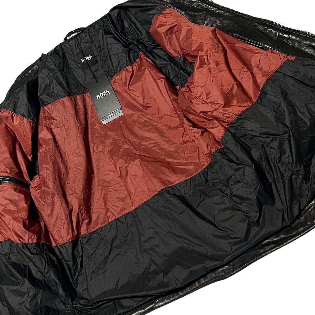 【新品】【52】HUGO BOSS 中綿 レザージャケット メンズ 現行品